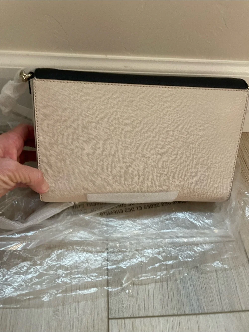NWT kate spade Black and Beige Two-Tone Crossbody Bag with leather/chain strap